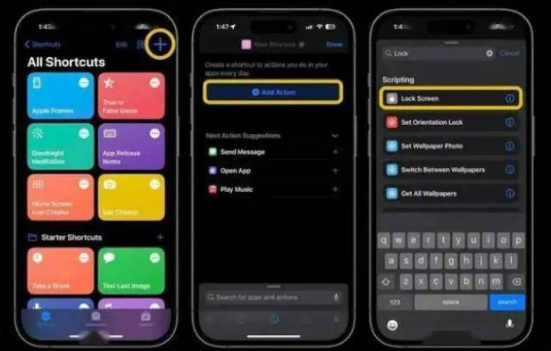 蓬莱苹果14锁屏维修店分享iPhone14升级iOS16.4后如何创建锁屏快捷方式 
