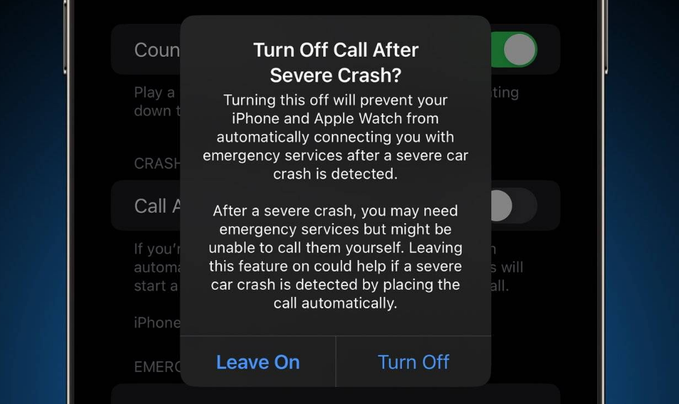 蓬莱苹果14维修分享 iPhone 14 和 Apple Watch 上关闭崩溃检测 