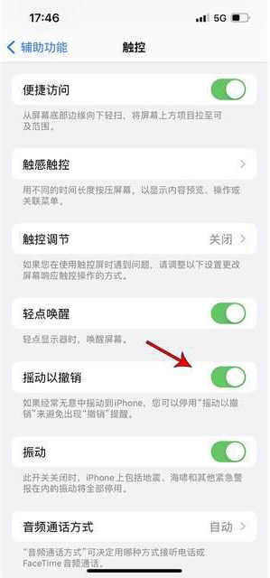 蓬莱苹果手机维修分享iPhone手机如何设置摇一摇删除文字 